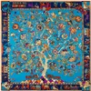 Square Tree Floral Print Scarf Women Shawls Foulard Femme Blue Large Twill Silk Scarfs Drop 130 130CM3103