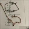 Bedelarmbanden De Titanium Staal Mama Letter Bedels Met Rood Zwart Bruin Koorden Vlechten Moeder Liefde Kristal Hart Armband Rose Goud Dhfbl