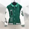 Männer Stickerei Varsity Jacke Unisex Mode Übergroße Hip Hop Baseball Jacken Leder Hülse Hi Street Lose Fit Letterman Mantel 271m