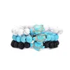 Beaded Summer Style Sea Turtle Beads Bracelets For Women Men Classic 8Mm Turquoise Lava Stone Elastic Friendship Bracelet Beach Drop D Dhk8T