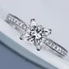 Maat 4-11 Princess Cut 1ct Topaas Luxe Sieraden Gesimuleerde Diamant Edelstenen Bruiloft Verlovingsband Vinger Ringen Voor Vrouwen lo277D