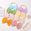 Bandeau doux pour nouveau-né, couleur unie, avec nœud papillon, pour bébé en bas âge, couvre-chef quotidien décontracté, accessoires de cheveux pour enfants