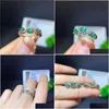 Cluster Ringen Mode Sier Emerald Ring Mx4Mm Natuurlijke Si Grade 925 Sterling Sieraden Drop Levering Dhv1J