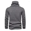 Herensweaters Heren witte gebreide coltrui met lange mouwen, slim fit ontwerper sjaalkraag pullover streetwear casual XXL