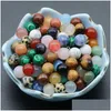 Loose Gemstones Natural 20Mm Non-Porous-Ball No Holes Undrilled Chakra Gemstone Sphere Collection Healing Reiki Decor Rhodoc Dhgarden Dhzug