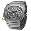 Ny Octo Finissimo Tourbillon 102937 Skeleton Grey Dial Miyota Automatic Mens Watch Titanium Steel Armband Sport Watches Hello Wa273l