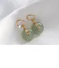 Brincos pendurados joias de jade natural 14k cor de ouro amarelo brinco para mulheres aretes mujer esmeralda pedra preciosa 14 k granada