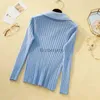 Women's Sweaters Korean Style Turn-Down Collar Women Sweater Female Long Sleeve Top Casual Pullover Knitted Sweaters Fall Clothes Sueter FemininoL231004