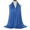 Abbigliamento etnico Donna musulmana Sciarpa lunga Jersey di cotone Scialle Avvolgente Turbante Stole islamiche Foulard Pashmina Bufanda Foulard Femme Musulmane