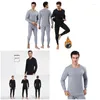 Roupa interior térmica masculina inverno velo forrado quente manga longa superior inferior calças conjunto confortável macio h9