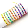 Böhmisches Boho-Armband, Damenschmuck, Regenbogen, handgefertigte Kordel, geflochtene Schnur, Freundschaftsarmbänder für Frauen264a