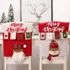 Noel Sandalyesi Back, 6, 3D Sevimli Noel Baba Kardan Adam Xmas Akşam Yemeği Sandalyesi Kapakları, Noel Sandalyesi Slipcovers Yemek R