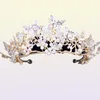 Luxus Kristall Perlen Perle Schmetterling Kostüm Schmuck Sets Floral Strass Halsband Halskette Ohrringe Tiara Hochzeit Schmuck Set5246458