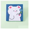 Notes En Gros Pcs / Lot Creative Bear Girl Memo Pad Sticky Mignon N Times Papeterie Étiquette Bloc-notes Signet Post Fournitures Scolaires Drop Dhhux