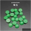 Loose Gemstones 4/6/8/1012/14Mm Gemstone Cabochons Natural Synthetic Stone Beads Green Jade For Earring Necklace Bracelet Dr Dhgarden Dhd31