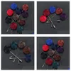 Stift broscher blommor brosch lapel pin modedesigner handgjorda män solid rose för kostymer tillbehör 15 färg släpp leverans smycken dhuzt