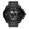 Montre noire complète Steampunk crâne en acier inoxydable squelette hommes montres à Quartz marque supérieure DZ montre DZ4582 DZ4576242t