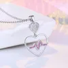 Pendentif Colliers Électrocardiogramme Double Coeur Collier Zircon Chérie Fiançailles Fête Bijoux Cadeau Pour Femmes