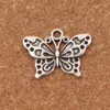 White Peacock Anartia Jatrophoe Butterfly Charm Beads 100st Lot 24 8x19 1mm Antika silverhängen smycken DIY L1128234M