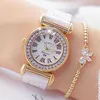 Montres pour femmes marque de luxe robe de mode femme montres en or femmes Bracelet diamant montre en céramique pour fille Reloj Mujer 2105220N