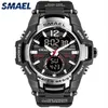 SMAEL New Fashion Dual Time LED Digital Watch Men Waterproof Chronograph Casual Mens Sport Quartz Watches Saat Relogio Masculino 2233w