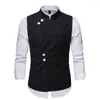 Men's Vests 2023 Autumn/Winter Irregular Standing Collar Suit Vest Wholesale European Size Fashion Coat