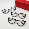 Nova venda de óculos de lente transparente clássico olho de gato armação de acetato masculino e feminino óculos ópticos estilo simples e versátil modelo 0257O