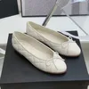 2023 novo ballet flats feminino clássico pele de carneiro multi cor arco emenda sandálias tweed verão sapatos casuais couro dedo do pé redondo slide