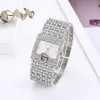 Wristwatches Simple Square Steel Belt Gold Watch Ladies Fashion Casual Alloy Bracelet Diamond Scale Dial185z