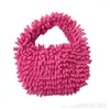 Taille Taschen Verkauf Damen Hand Chenille Rosa Geraffte Solide Flauschigen Hobo Satchel Griff Umhängetasche Geldbörse Für Frauen Bolso Mujer