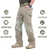 Pantalons pour hommes Cargo tactique Hommes Multi Poches Respirant Séchage rapide SWAT Combat Stretch Pantalon de travail militaire imperméable 242H