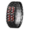 Orologio da uomo di moda Orologi da uomo Orologio da polso digitale full metal LED rosso Samurai per uomo Ragazzo Sport Orologi semplici relogio masculino1255O