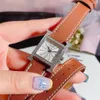 Montre à Quartz classique pour femmes, 26mm, deux couches, en cuir véritable, cadran numérique carré, montre-bracelet pour dames, Zircon saphir, horloge 284w