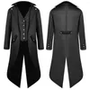 Heren Trenchcoats Heren Slipjas Gothic Bovenkleding Single Breasted Split Tuxedo Coat Steampunk Middeleeuws Victoriaans Cosplay Halloween