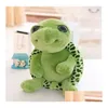 Stuffed Plush Animals 20Cm Super Green Big Eyes Tortoise Toys Turtle Doll As Birthday Christmas Gift For Kids Children Drop Delivery Dh2Oq