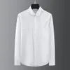 Rhinestone skjorta Mens Long Sleeve Streetwear Slim White Dress Shirts Men Clothing Social Chemise Homme3014