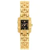Montre-Bracelet en or pour femmes, montre-Bracelet de luxe en acier inoxydable, rétro, à Quartz, élégante, robe, petit cadran carré, horloge 222J
