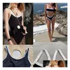 Женские купальники 23Ss Summer Beach Sunshine Женский купальник Дизайнерский элитный роскошный бикини C Буква с ромбовидной строчкой Сексуальный цельный Dh76G