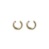 Boucles d'oreilles à dos plaqué or français pour oreilles non percées, minimalistes et exquises, clous de manchette pour femmes