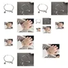 Charm Bracelets Sier Bracelet For Women Couples Vintage Simple Stars Zircon Party Jewelry Gift Drop Delivery Dh7He