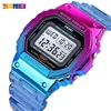 SKMEI Fashion Cool Girls Watches Electroplated Case Transparent Strap Lady Women Digital Wristwatch Shockproof reloj mujer 1622 213087