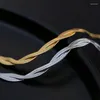 Ketten Doppelt geflochtene Fischgrätenkette Halskette aus Edelstahl für Frauen Minimalistischer einfacher wasserdichter Schmuck, der nicht anläuft