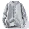 Herrtröjor 2023 Fall Winter Men Soft Warm Twist tröja varumärkesdesigner Stickad toppkvalitet Manner hög elasticitet Pullover