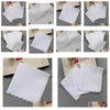 Mouchoir 300 pcs coton mouchoirs serviettes coupe bricolage blanc pétoncle fête décoration serviettes en tissu artisanat vintage Hanky Oman nous Dhsyw