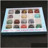 Pierres précieuses en vrac 12 pièces/boîte différentes perles de pierres précieuses en cristal naturel 20Mm breloque lisse pour la fabrication de bijoux livraison directe Dhw04