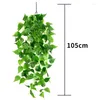 Decorative Flowers Artificial Plants Vine Green Leaves Ratten Hanging Ivy Radish Seaweed Grape Fake Wedding Home Garden Wall Party Decor