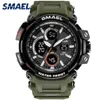SMAEL Sport Horloge voor Mannen Nieuwe Dual Time Display Mannelijke Klok Waterdicht Schokbestendig Horloge Digitale 1708 Militaire Horloge Men239C