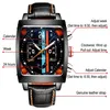 Automatic Self Wind Mechanical Genuine Leather Stainless Steel Black Orange Blue Casual Perspective See Through Men Watch Y1905210308a