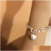 Bracelets de charme Sier épais chaîne bracelet été nouvelle tendance punk vintage doux amour coeur gland fête bijoux cadeaux drop livraison dhjpc