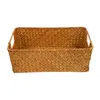 Dinnerware Sets Kitchen Storage Box Bread Container Sundries Organizing Basket Mat Grass Shop Display Vegetable Woven Baskets Lid